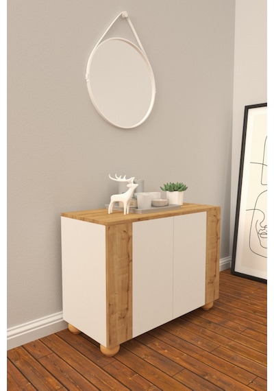 B3Concept B3 Concept Nort Serisi Beyaz & Safir Meşe 2-Beyaz Kapak 2-Safir K
