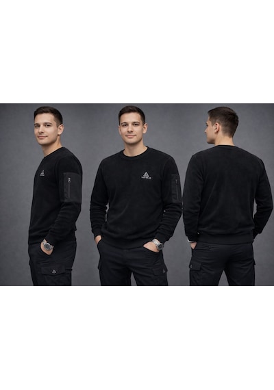 Tad Gear Saf Polar Kışlık Üşütmez Taktik Sweat Kol Detaylı Siyah