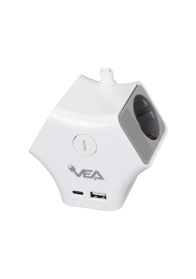 3lü Usb+ Type-c Girişli Anahtarlı 1.5 Metre Grup Priz Ve-g903yc