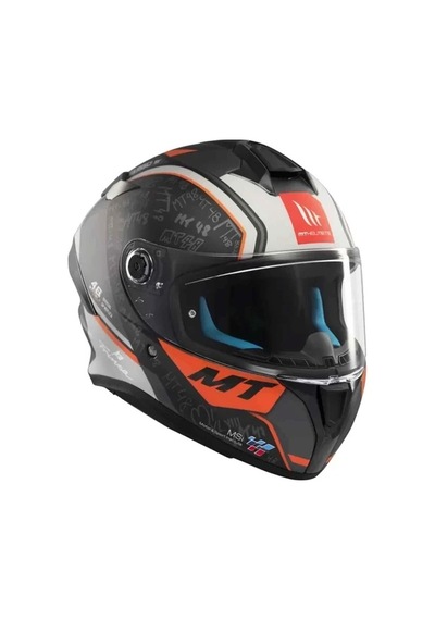 Mt Helmets Targo S Ivan Ortolo B4 Motosiklet Kaskı Siyah Gri