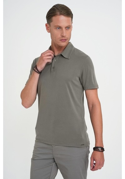 Efor Comfort Fit Polo Yaka Modal Karışım Kısa Kol Casual Haki Tişört Ts 903 Haki