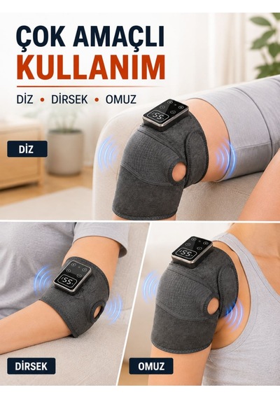 Taşınabilir Isıtmalı Diz Masaj Cihazı 5000 Mah Şarjlı Titreşimli Dijital Kontrollü