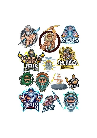 Zeus Sticker Set 11 13 Parça Telefon, Tablet, Defter, Laptop Sticker