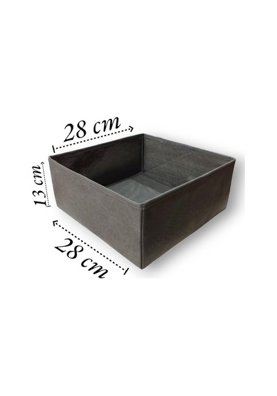 Antrasit 4'lü Çekmece Içi Düzenleyici Organizer Set - Çok Amaçlı Dolap Içi Kutu Seti Kumaş Gri Diğer