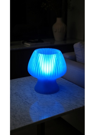 Akordeon Tasarım Masa Lambası - 3d Pleated Doku Dekoratif Gece Lambası Modern Ev Hediyesi Aydınlatma Mavi