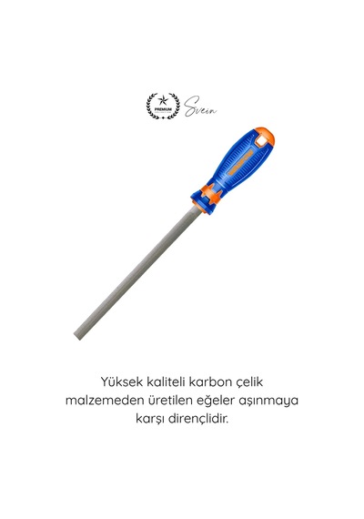 Eğeseti 3 Parça Ahşap Eğe Seti 200 Mm Orta Pürüzlü Düz Yarım Yuvarlak Yuvarlak Törpü Ergonomik Sap