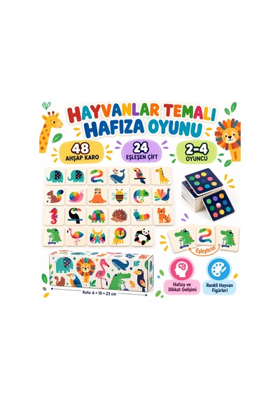 Hayvanlar Temalı Hafıza Eşleştirme Oyunu