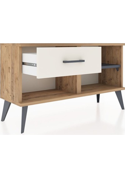 Arges Şifonyer Tek Raflı Tek Çekmeceli 88x30x48 Çam-antrasit/aytaşı Antrasit/aytaşı Arges Şifonyer Tek Raflı Tek Çekmeceli 88x30x48 Çam-antrasit/aytaşı Antrasit/aytaşı
