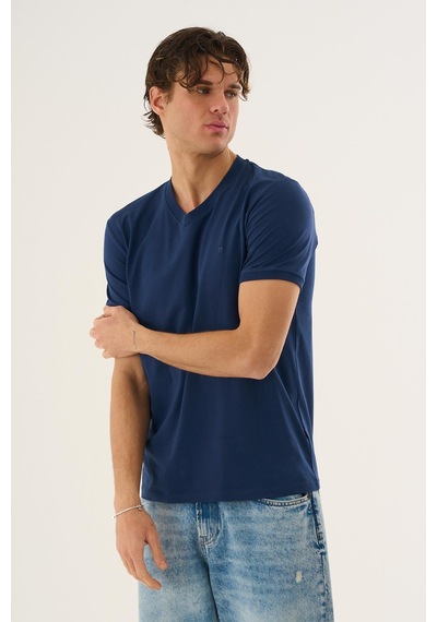 Alexander Gardi V Yaka Basic T-shirt Lacivert