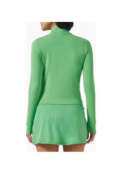 Vuori Studio Half-zip Crop Top, Stretch Knit Spor Ve Şık Üst Yeşil