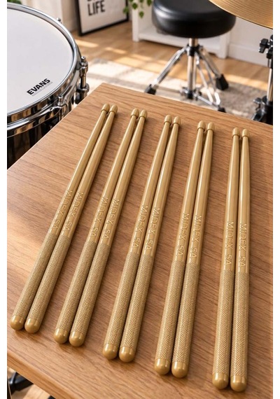 Midex Gfk-901wd-5x Pro 5a Profesyonel Kırılmaz Baget Fiber Karbon Drumsticks Ahşap Renkli Bateri Bageti 5 Çift