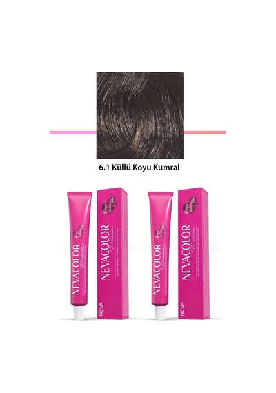 Hubrendy Tedarik 2 Li Set Premium 6.1 Küllü Koyu Kumral - Kalıcı Krem Saç Boyası 2 X 50 G Tüp
