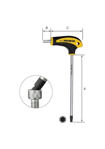 Proxxon 22412 T Tip Bombe Başlı Allen Anahtar 6Mm