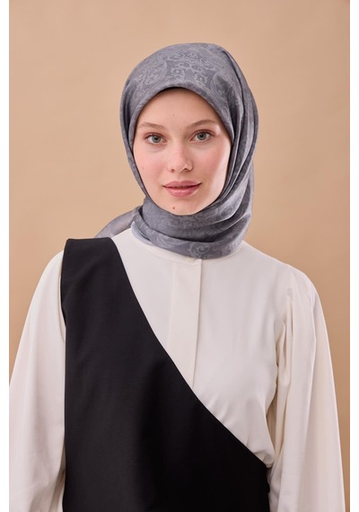Silk Home Shiny Eşarp 75012-10 Füme, Gümüş