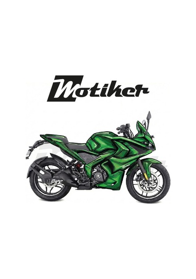 Bajaj Pulsar Rs200 Airbrush Yeşil Tasarım Kaplama Sticker Etiket