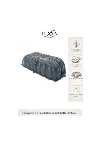 Leona Baton Döküm Kek Kalıbı 30cm Siyah Siyah