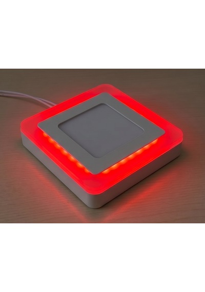 Kare Sıva Üstü Led Spot Armatür 9 Watt Çift Renk Üç Kademe Kırmızı Günışığı Gece Lambası