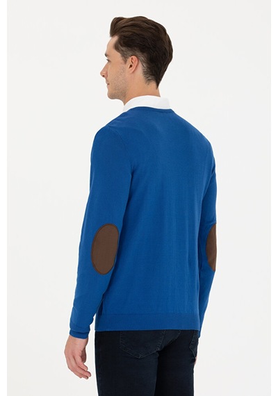 U.S. Polo Assn. Erkek Slim Fit V Yaka Saks Kazak 50269006-vr045 Çok Renkli