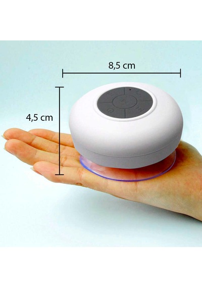 Su Geçirmez Mini Bluetooth Duş Hoparlörü Beyaz