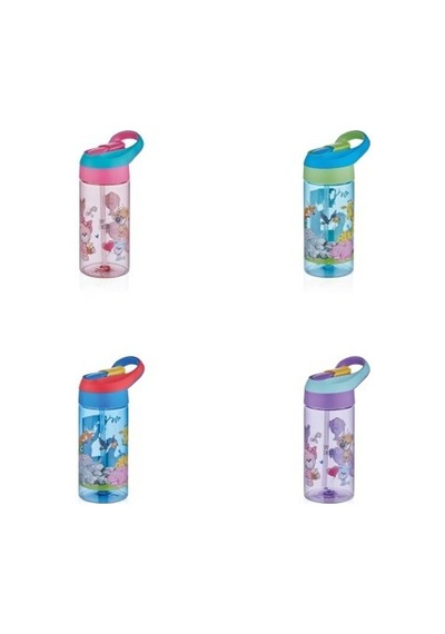 Vagon Life Unisex Çocuk Renkli Desenli Pipetli Matara 500 Ml 0301