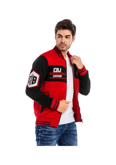 Cipo & Baxx Cl500 Erkek Kaşe Kolej Mont Slim Fit, Düğmeli, Kışlık Şık Tasarım Kırmızı