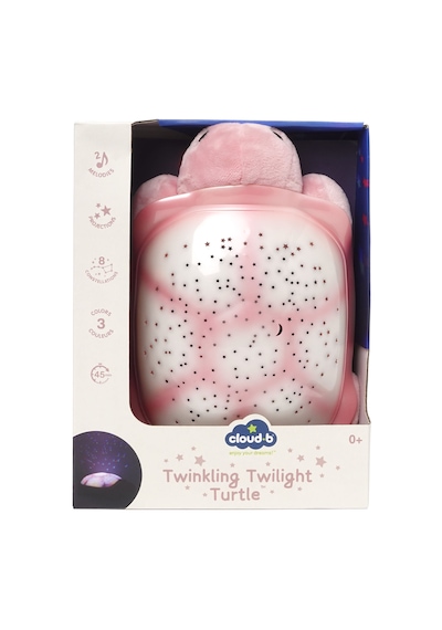 Cloud-b Melodili Parıldayan Yıldızlı Peluş Kaplumbağa 29,5x20x10,5 Cm Pembe