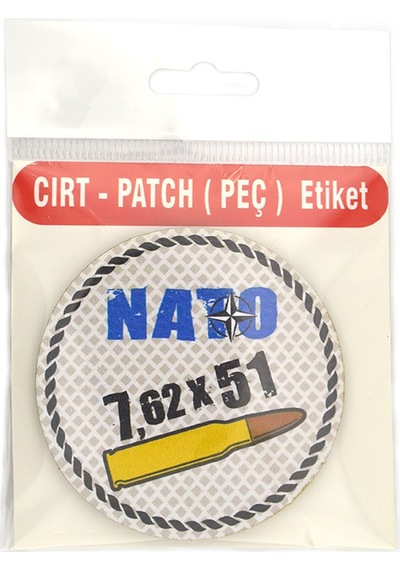 Nato 762 X 51 - Cırt - Patch - Peç - Arma - 8 Cm Gri