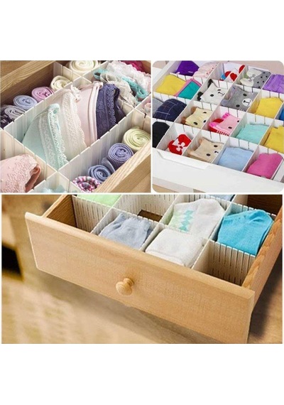 Çekmece Içi Şal Çorap Kravat Düzenleyici Plastik Organizer 3 Adet Plastik Gri Diğer