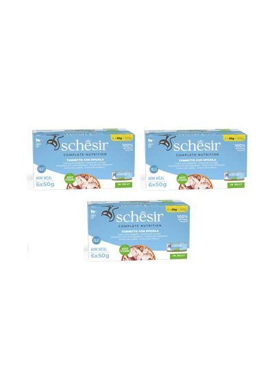 Schesir Ton Ve Levrek Tam Ve Dengeli Jöleli Multipack Kedi Konservesi 6 X 50 G 3 Lü Paket