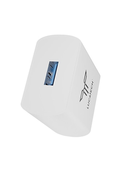 Lucatech Lc-102 Boost Serisi 12w / 2.4a Akıllı Voltaj Algılamalı Tekli Usb Duvar Şarj Cihazı Adaptör Beyaz