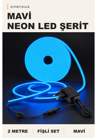 Onerous 2 M Mavi Neon Led Şerit, Fişli