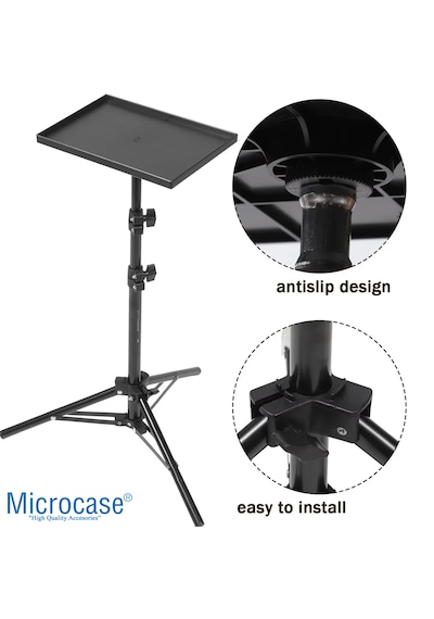 Microcase Sunum Projeksiyon Cihazı Notebook Vb İçin Çok Amaçlı Ayaklı Sehpa Stand Plastik + 2.1 Mt Tripod - Al5099