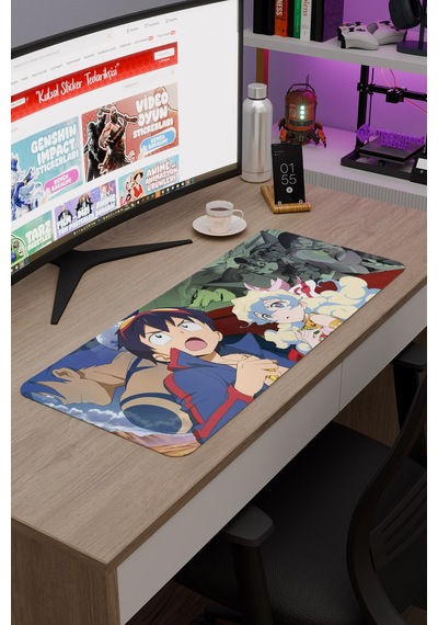Gurren Lagann Kaymaz Dikişli Kauçuk Oyuncu Mousepad V3 - 70x30 Xl Gaming Mouse Pad Fare Altlığı