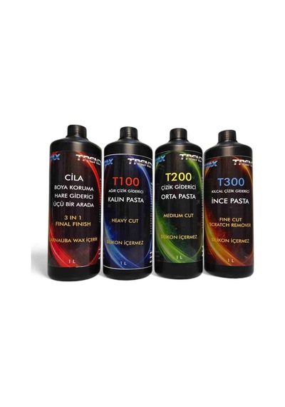 Trendwax 4lü Boya Koruma Tam Seti Kalin Pasta Orta Pasta Hare Giderici Koruyucu Cila Wax