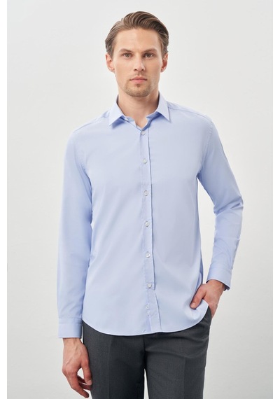 İmza Mavi Uzun Kol Düz Bez Ayağı Sert Yaka Cepsiz Esnek Classic Slim Fit Gömlek 1004245223 301 Mavi İmza Mavi Uzun Kol Düz Bez Ayağı Sert Yaka Cepsiz Esnek Classic Slim Fit Gömlek 1004245223 301 Mavi