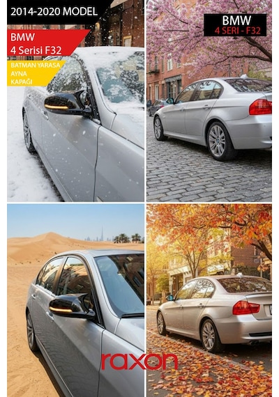 Bmw 4 Serisi F32 2014-2020 Batman & Yarasa Ayna Kapağı Parlak Piano Black Sport Tırnaksız Model
