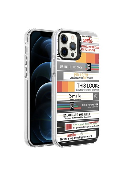 Apple Uyumlu iPhone 12 Pro Kılıf Desenli Zore Silver Sert Kılıf
