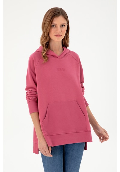 U.S. Polo Assn. Kadın Pembe Kapüşonlu Sweatshirt 50296944-VR167