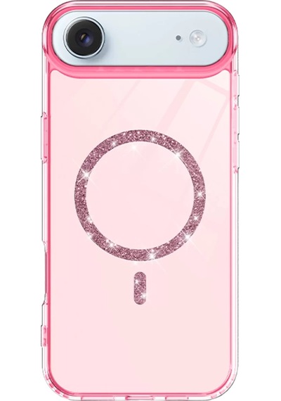 Newface Apple Uyumlu İphone 17 Air Live Diamond Magsafe Kapak - Pembe - Özel Seri 8683140913885