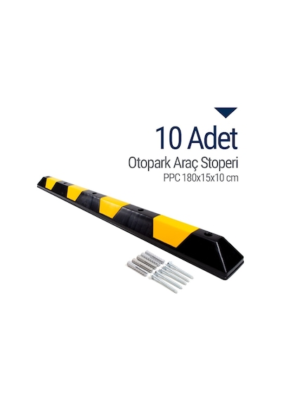 Oto Park Araç Stoperi Ppc 180X15X10 Cm 10 Adet (534231865)