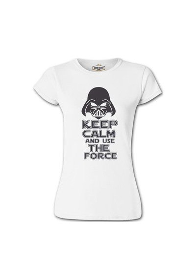 Star Wars - Use The Force Beyaz Kadın Tshirt 001