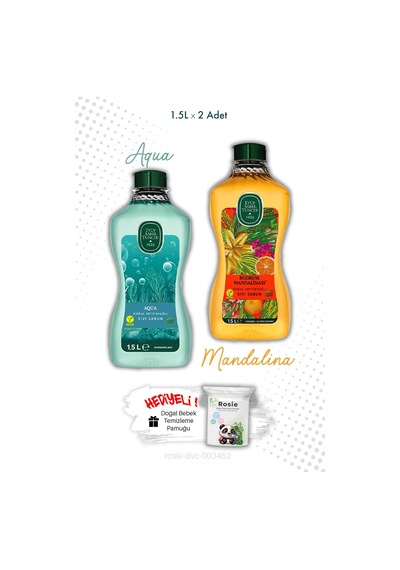 Eyüp Sabri Tuncer Aqua + Bodrum Mandalinası Sıvı Sabun 2 x 1500 ML + Rosıe