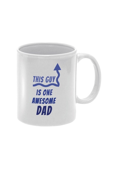 This Guy Is One Awesome Dad Bs--baskılı Babalar Günü Hediyelik Kupa Bardak Beyaz-mavi