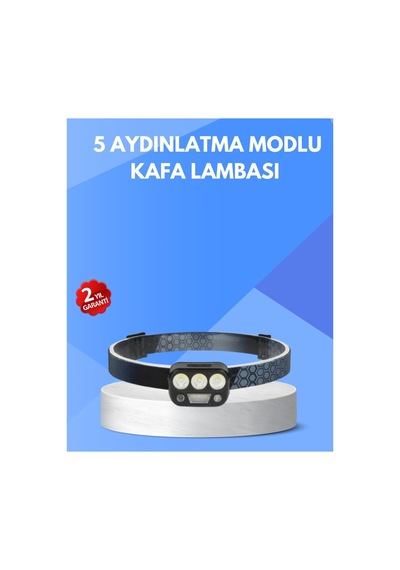 300 Lümen Sensörlü Led Kafa Lambası Usb Şarjlı Sos Modlu - Hs08379250-4911 Diğer