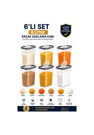 6 Litre Saklama Şeffaf