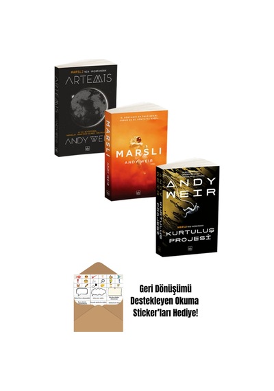 Andy Weir 3 Kitap Takım + Okuma Sticker'ları