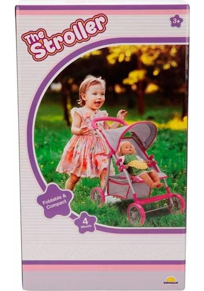 Sunman Metal Tenteli 4 Tekerli Sepetli Oyuncak Puset - Gri S0009304b - 9304b
