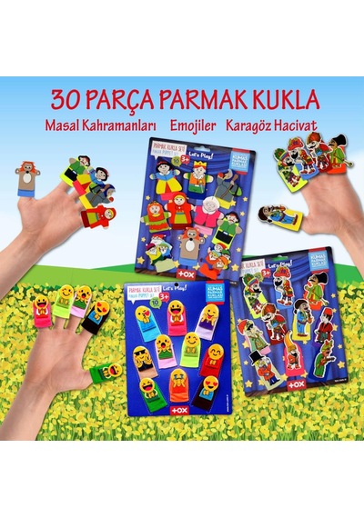3 Set - 30 Parça Tox Masal Kahramanları. Karagöz Hacivat ve Emoji
