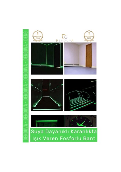Reflektörbant 4 Metre Yeşil Fosforlu Fotolümen Işıldayan İkaz Kendinden Yapışkanlı Reflektör Bant