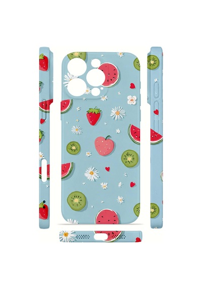Apple iPhone Uyumlu 16 Pro Vorian İnce Kamera Korumalı Mika Kılıf Fruit Confetti Sky Fruit Confetti Sky Mika